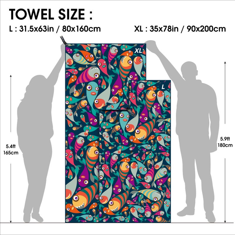 4Monster Microfiber Beach Towel Quick Dry,Super Absorbent Lightweight Travel Towel for Swimmers, Sand Free Camping Towel, Beach Towels for Pool,Swim,Water Sports,Yoga - Image 4